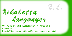 nikoletta langmayer business card
